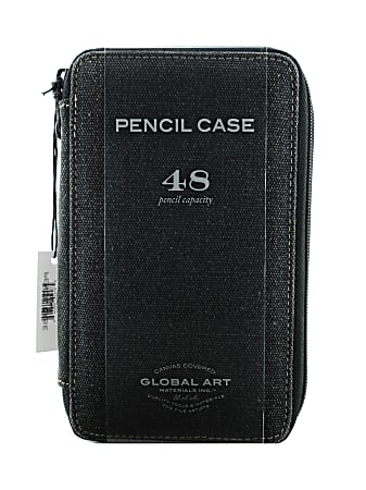 Global Art Canvas Pencil Case 48 Pencil Capacity Black - Office Depot